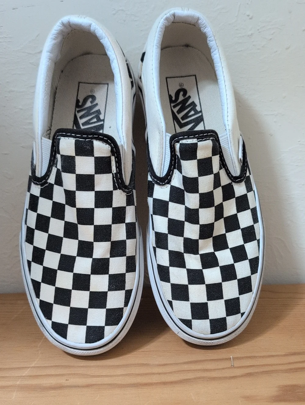 Vans Kids Checkerboard Slip-On Sneakers - Black/White